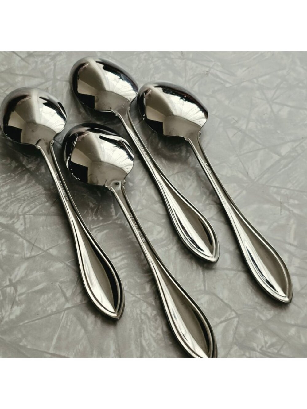 4 Oneida Arbor American Harmony Soup Spoon 8" stainless beaded edge timeless des - Picture 3 of 7
